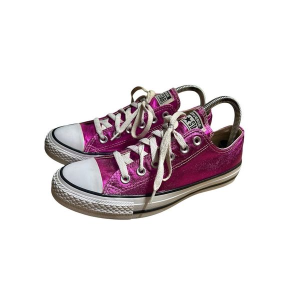 Converse Shoes - Converse All Star Pink Shiny Metallic Sneakers 155561F Men’s 6 Women’s 8